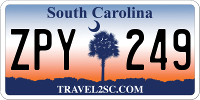 SC license plate ZPY249