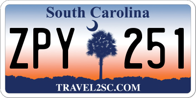 SC license plate ZPY251