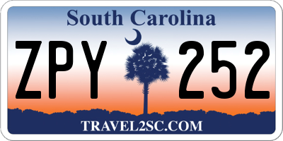 SC license plate ZPY252