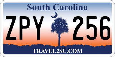 SC license plate ZPY256