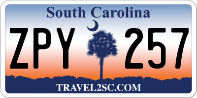 SC license plate ZPY257