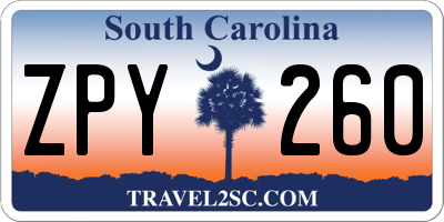SC license plate ZPY260