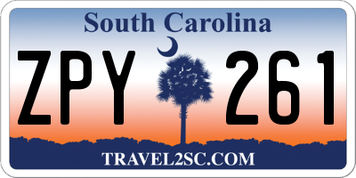 SC license plate ZPY261