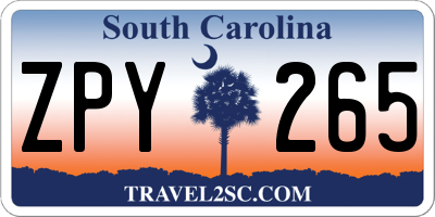 SC license plate ZPY265