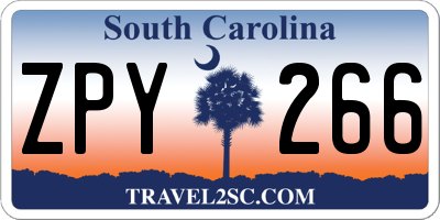 SC license plate ZPY266