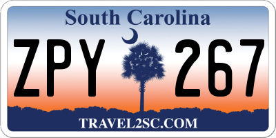 SC license plate ZPY267