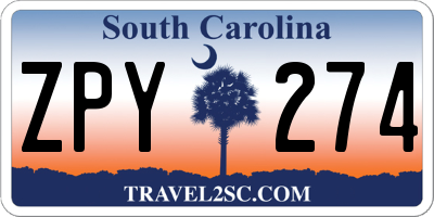 SC license plate ZPY274