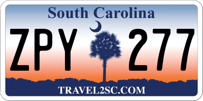 SC license plate ZPY277