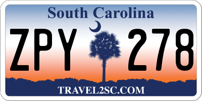 SC license plate ZPY278