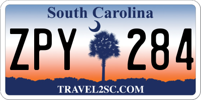SC license plate ZPY284