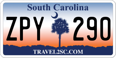 SC license plate ZPY290