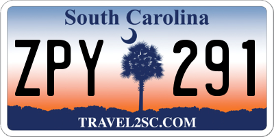 SC license plate ZPY291