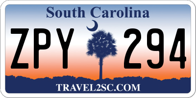 SC license plate ZPY294