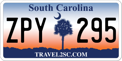 SC license plate ZPY295