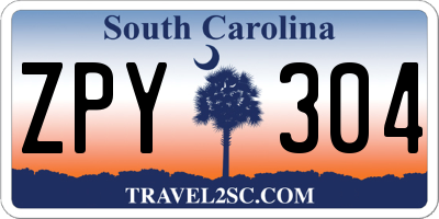 SC license plate ZPY304