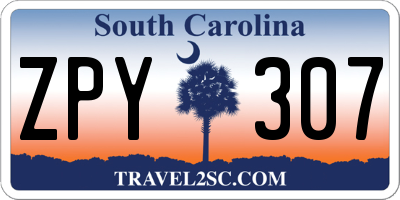 SC license plate ZPY307