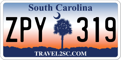 SC license plate ZPY319