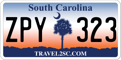 SC license plate ZPY323