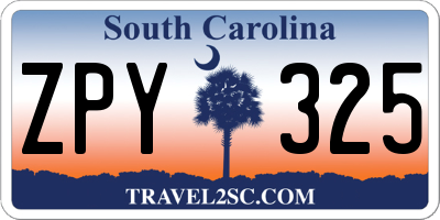 SC license plate ZPY325