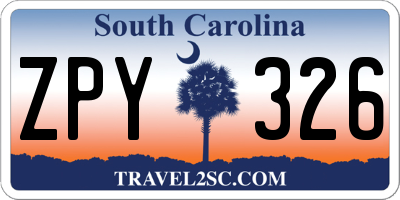 SC license plate ZPY326