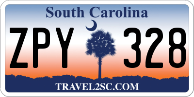 SC license plate ZPY328