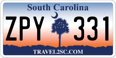 SC license plate ZPY331