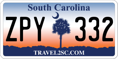 SC license plate ZPY332