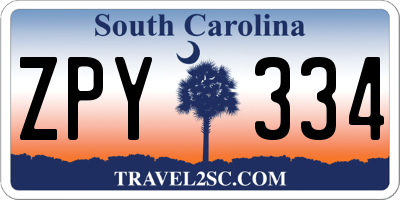 SC license plate ZPY334