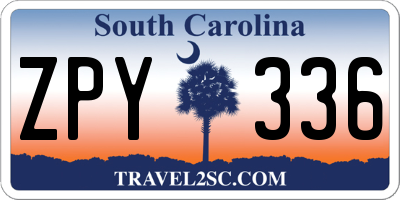 SC license plate ZPY336