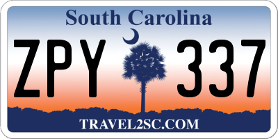SC license plate ZPY337