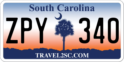 SC license plate ZPY340