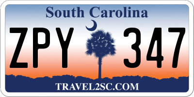 SC license plate ZPY347