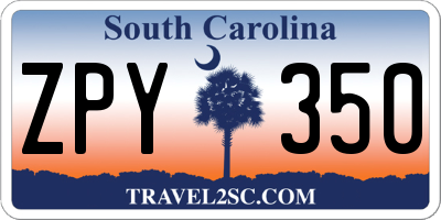 SC license plate ZPY350
