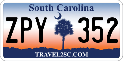 SC license plate ZPY352