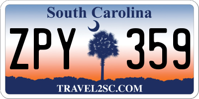 SC license plate ZPY359