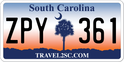 SC license plate ZPY361