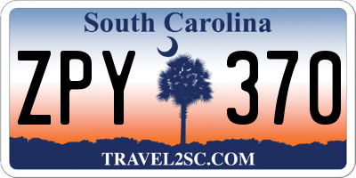 SC license plate ZPY370