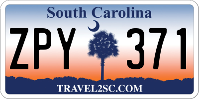 SC license plate ZPY371