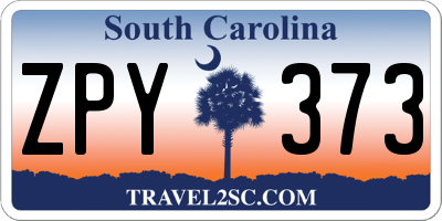 SC license plate ZPY373
