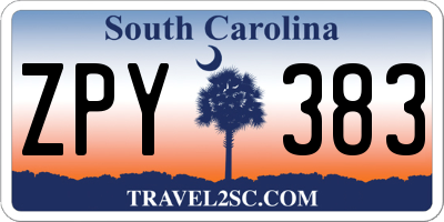 SC license plate ZPY383