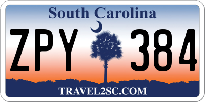 SC license plate ZPY384