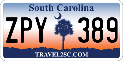 SC license plate ZPY389