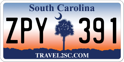 SC license plate ZPY391