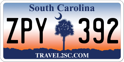 SC license plate ZPY392