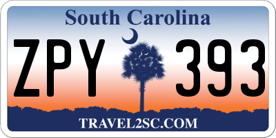 SC license plate ZPY393