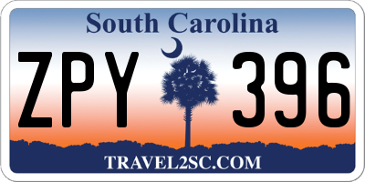 SC license plate ZPY396