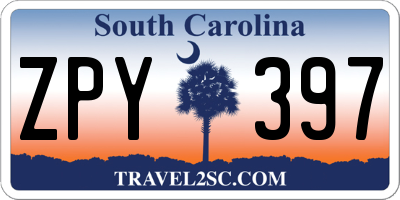 SC license plate ZPY397