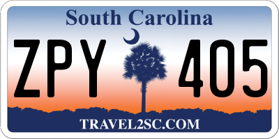 SC license plate ZPY405