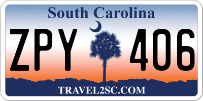 SC license plate ZPY406