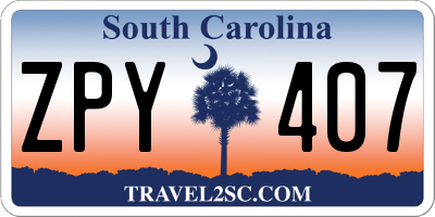 SC license plate ZPY407